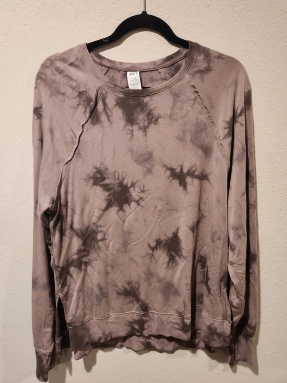 JoyLab Taupe Tie-Dye Crewneck Sweatshirt